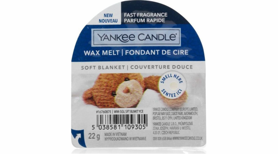 Vonný vosk Yankee Candle, Jemná přikrývka, 22 g