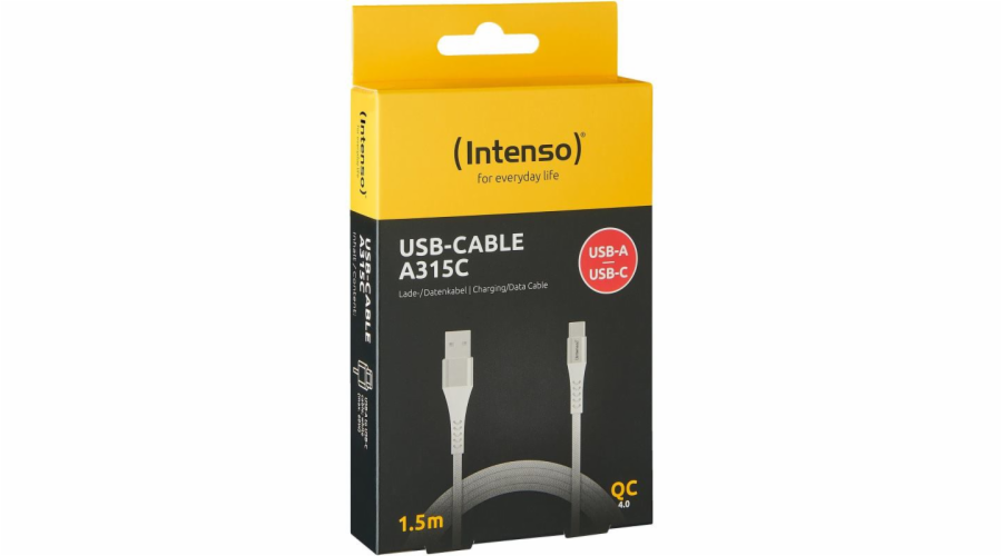 Intenso USB Cable A315C Nylon 1,5m white USB-A / USB-C 60W