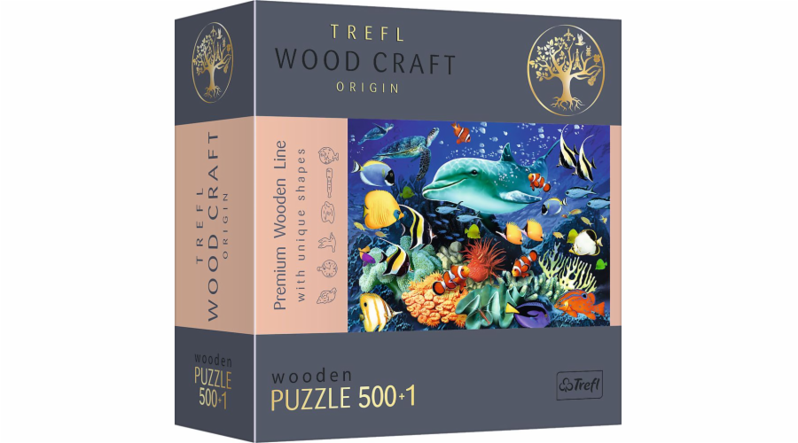 Dřevěné puzzle 500 dílků Útes mořského života
