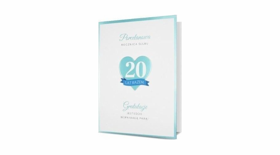 B6 HM-200 přání k 20. výročí svatby, srdce HM200-2527
