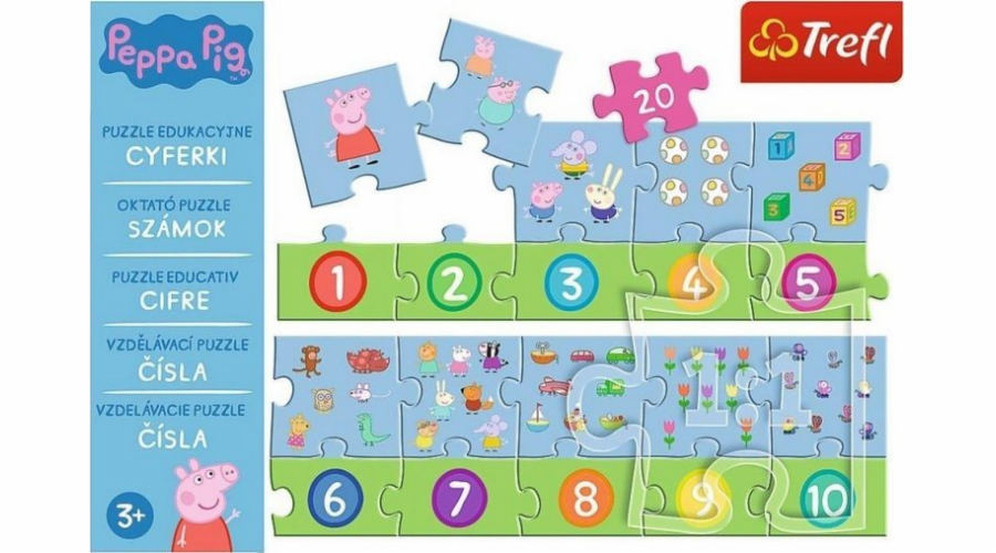 Trefl Puzzle 20 vzdělávacích čísel Peppa Pig TREFL