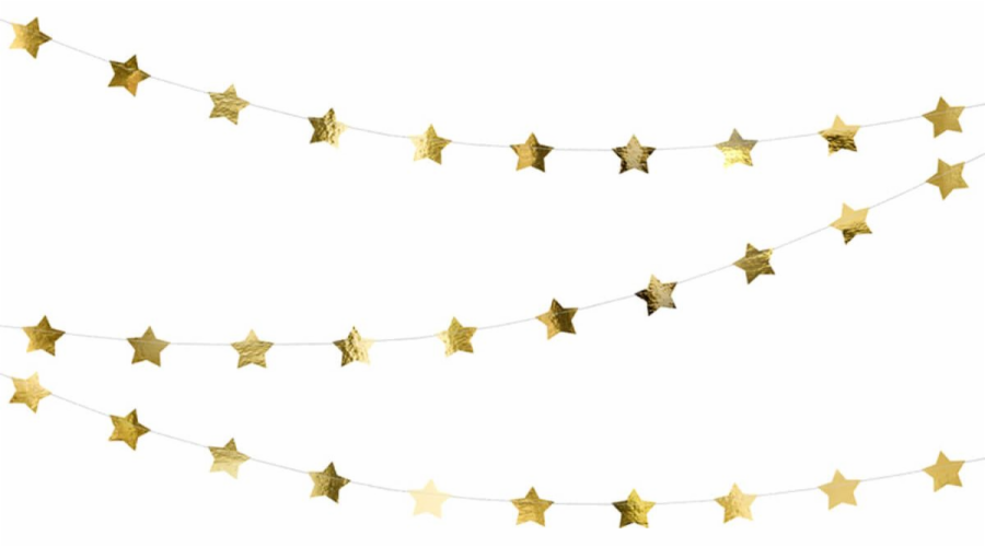 Party Deco Garland banner Zlaté hvězdy - 360 cm - 1 ks univerzální