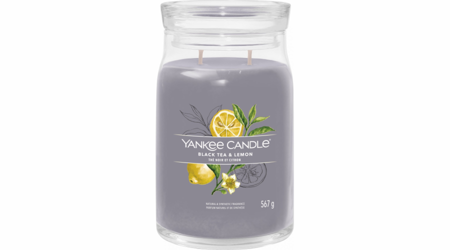 Svíčka ve skleněné dóze Yankee Candle, Černý čaj s citrónem, 567 g