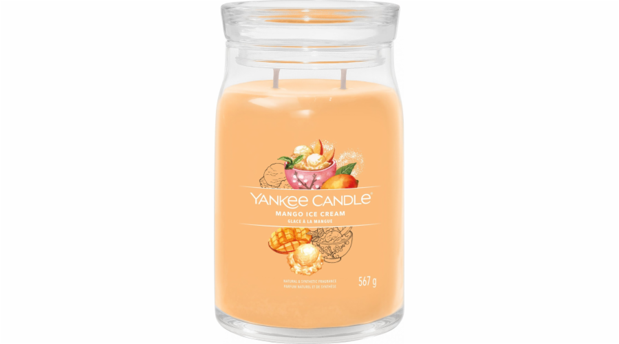 Svíčka ve skleněné dóze Yankee Candle, Mangová zmrzlina, 567 g