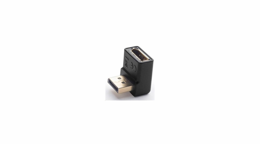 PremiumCord DisplayPort 1.2 dolů zahnutý adapter 90°, male/female, pozlacené konektory