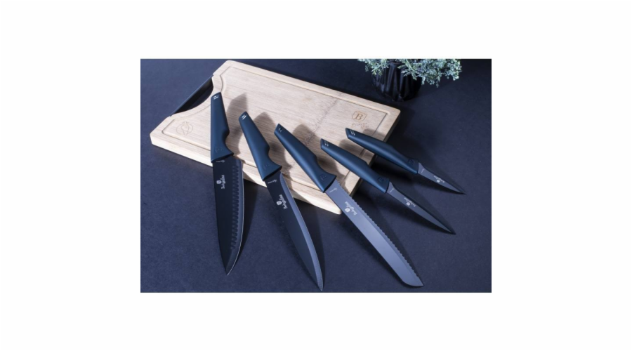 BERLINGERHAUS Sada nožů + prkénko 6 ks Aquamarine Metallic Line