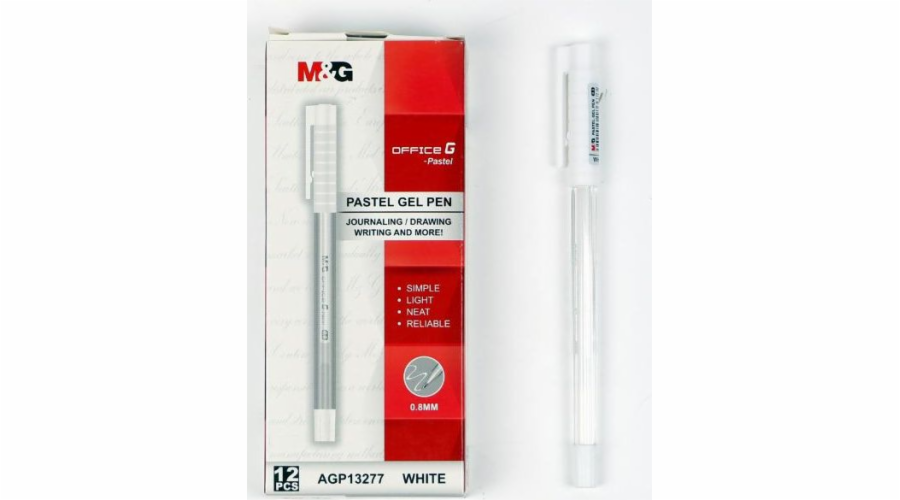 M&G OfficeG gelové pero 0,8 mm bílé (12 ks) M&G