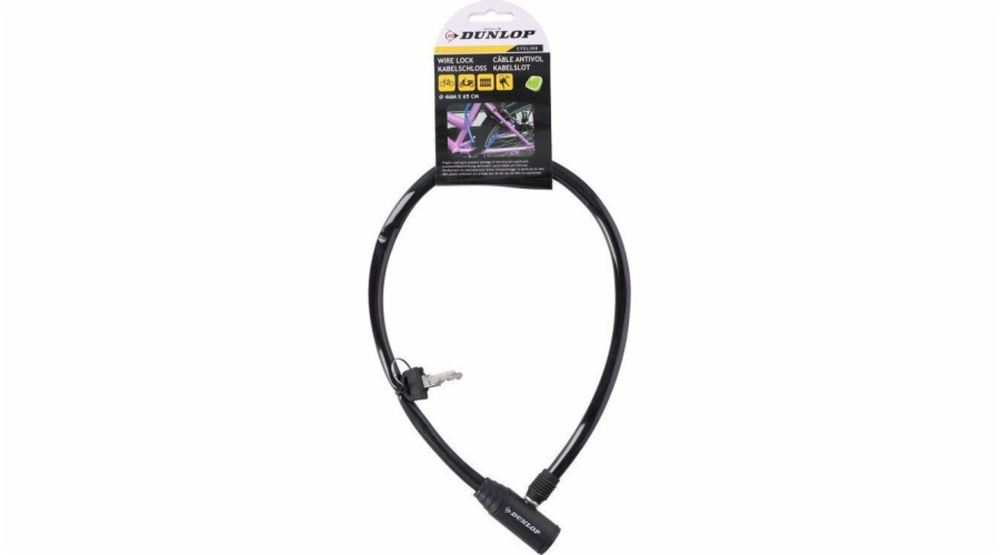 Dunlop kabel, zámek na kolo proti krádeži (černý)