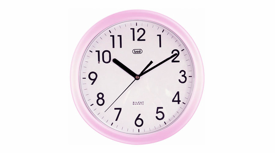 Nástěnné hodiny Trevi, růžové, 25cm