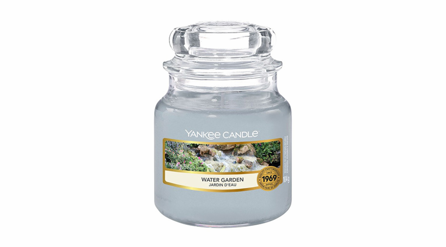 Svíčka ve skleněné dóze Yankee Candle, Vodní zahrada, 104 g