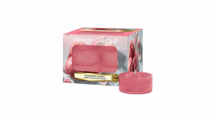 Svíčky čajové Yankee Candle, Růžový sorbet, 12 ks