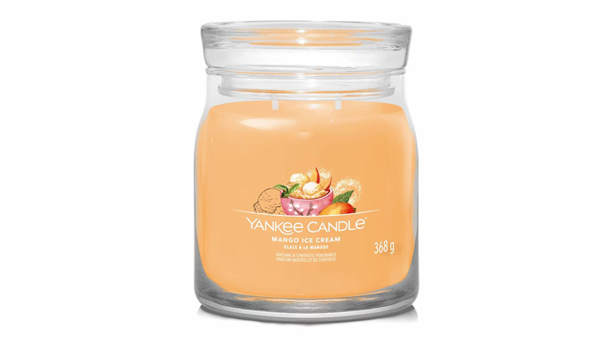 Svíčka ve skleněné dóze Yankee Candle, Mangová zmrzlina, 368 g
