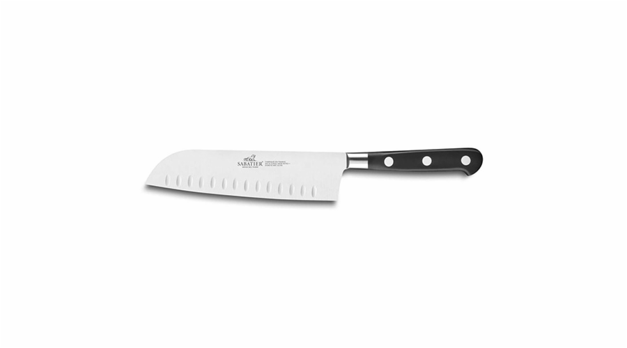Kuchyňský nůž Lion Sabatier, 814750 Idéal Inox, Santoku nůž, čepel 18 cm z nerezové oceli, POM rukojeť, plně kovaný, nerez nýty