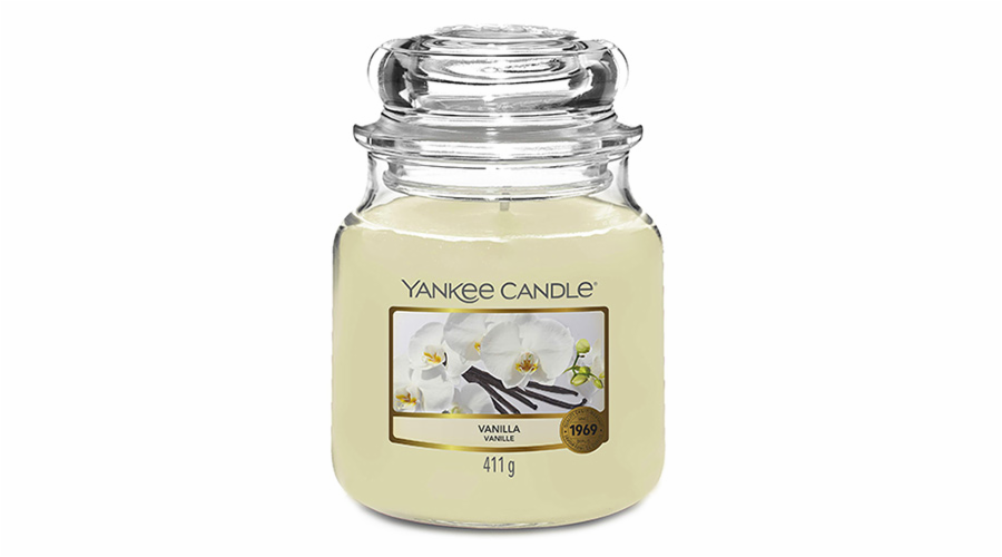 Svíčka ve skleněné dóze Yankee Candle, Vanilka, 410 g
