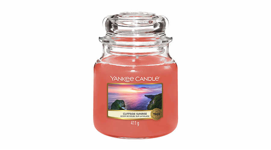 Svíčka ve skleněné dóze Yankee Candle, Východ slunce na útesu, 410 g