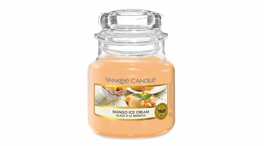 Svíčka ve skleněné dóze Yankee Candle, Mangová zmrzlina, 104 g