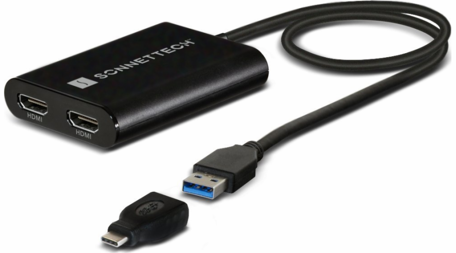 Sonnet USB DisplayLink Adapter, USB-A Stecker > Dual 4K HDMI