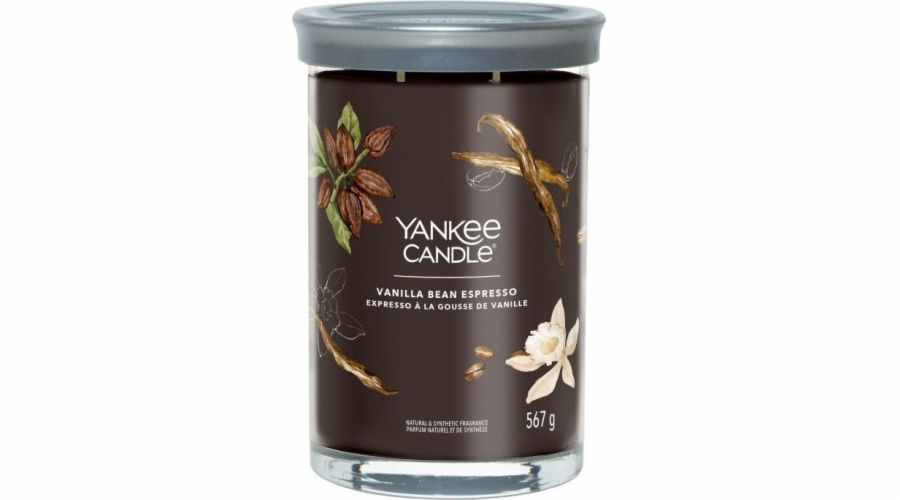 Svíčka ve skleněném válci Yankee Candle, Espresso s vanilkovým luskem, 567 g