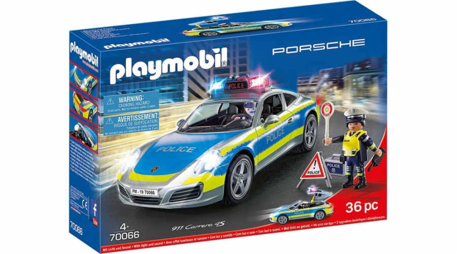 Porsche 911 Carrera 4S Playmobil, Policie, 36 dílků