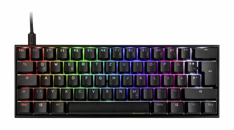 Ducky Mecha Mini herní klávesnice, MX-Blue, RGB-LED - černá