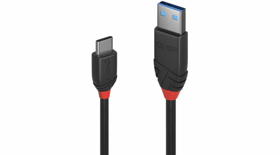Kabel USB 3.2 Gen 2, USB-A samec > USB-C samec, Black Line