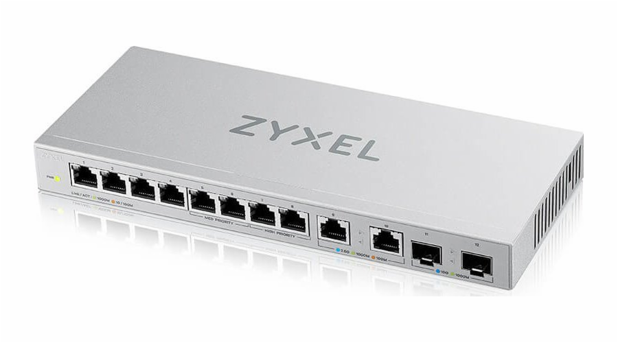 ZyXEL Switch 12portový gigabitový neřízený přepínač s 8porty 1G + 2porty 2,5G + 2porty SFP+ XGS1010-12-ZZ0102F