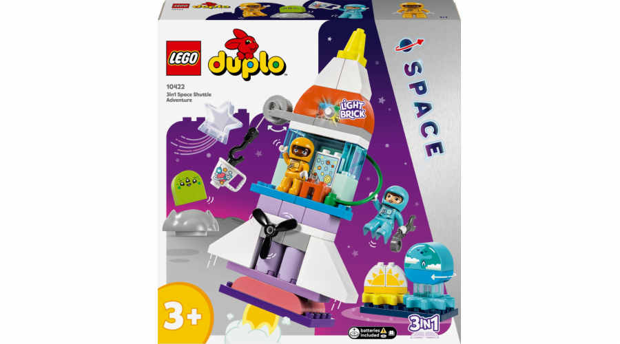 LEGO 10422 DUPLO raketoplán 3 v 1 pro mnoho dobrodružství, stavebnice