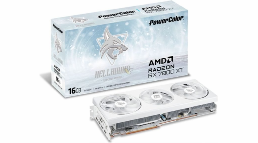 Barva napájení Hellhound Spectral White Grafická karta Radeon RX 7800 XT 16GB GDDR6 (RX 7800 XT 16G-L/OC/WHITE)
