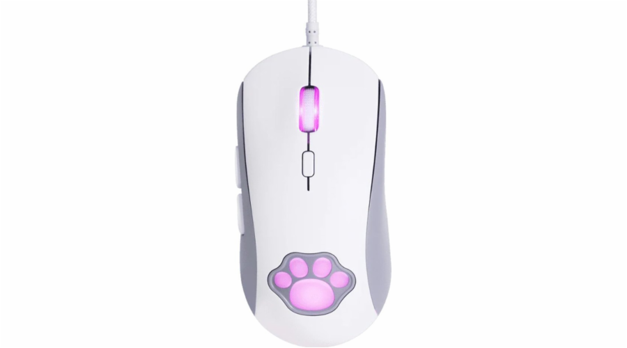 Herní myš CW918 RGB Cat Paw bílá