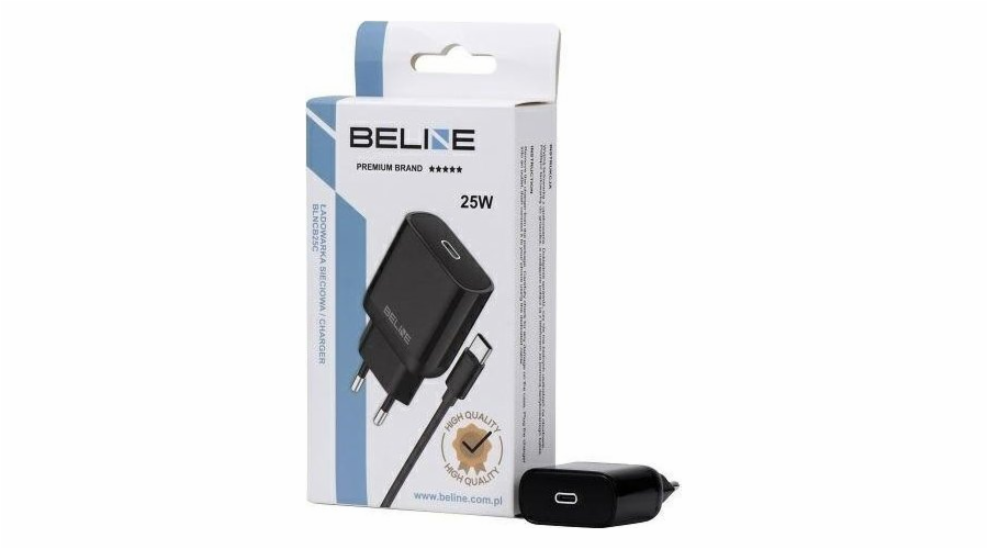 Nabíječka Beline 25W GaN USB-C nástěnná nabíječka + USB-C kabel, černá