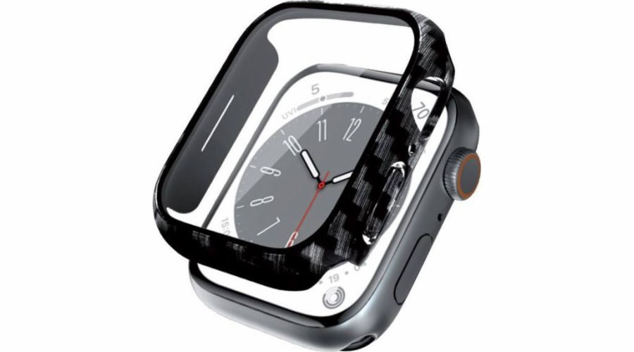 Hybridní pouzdro na hodinky Apple Watch 45mm karbonové pouzdro se sklem