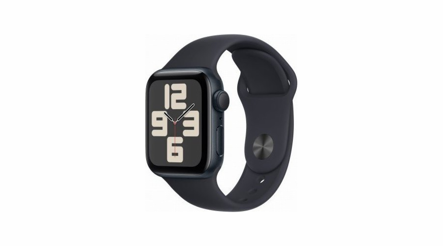 Chytré hodinky Apple Watch SE GPS, 40mm půlnoční hliníkové pouzdro s půlnočním sportovním páskem - S/M