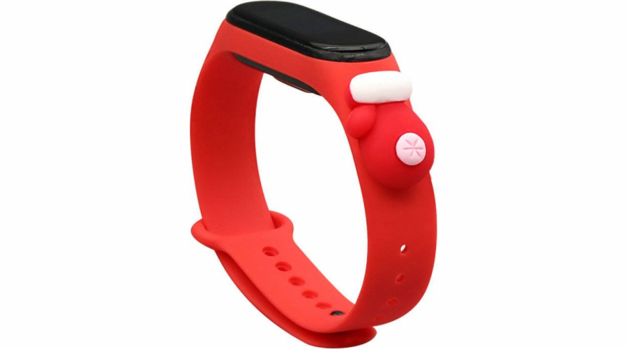 Vánoční silikonový náramek Hurtel Strap pro Xiaomi Mi Band 6 / Mi Band 5 Vánoční silikonový náramek červený (rukavice)