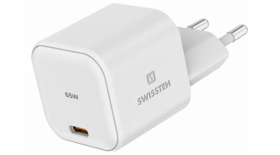 Swissten Síťový Adaptér GaN 1x USB-C 65W PD Bilý