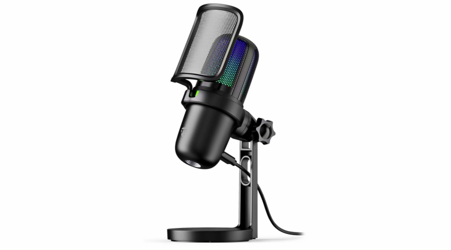 NEDIS herní mikrofon GSMIC210BK/ stolní/ vypínač/ RGB/ POP filtr/ USB-A/ černý