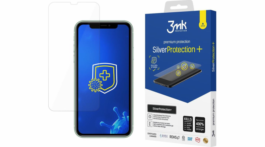 3mk ochranná fólie SilverProtection+ pro Apple iPhone XR / iPhone 11, antimikrobiální