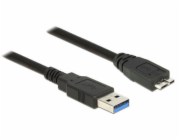 Delock Kabel USB 3.0 Typ-A samec > USB 3.0 Typ Micro-B samec 1,5 m černý