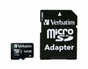 VERBATIM 44084 microSDXC 64GB cl10 adapt