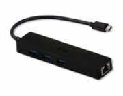 i-tec USB Slim HUB/ 3 porty s Gigabyte Ethernet/ na USB 3.1 Type C/ kompatibilní s Thunderbolt 3/ černý