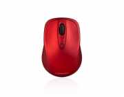Modecom MC-WM4.1 bezdrátová optická myš, 3 tlačítka, 1600 DPI, USB nano 2,4GHz, červená