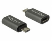 Delock USB antracit 2.0 Micro B samec na USB C 2.0 samice