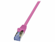 LogiLink CQ3019S Primeline Cat. Konektor 6A Patch Cable RJ45 na kočce RJ45. 6A S/FTP 0,25 m růžová