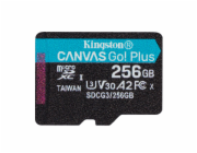 Kingston MicroSDXC karta 256GB Canvas Go Plus 170R A2 U3 V30 Single Pack bez ADP