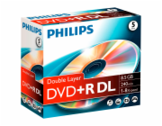 1x5 Philips DVD+R 8,5GB DL 8x JC