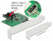 Delock Karta PCI Express na 1 x interní USB 3.2 Gen 2 key A 20 pin samice