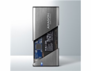 AXAGON EEM2-SG2, USB-C 3.2 Gen 2 - M.2 NVMe & SATA SSD kovový RAW box, bezšroubkový, stříbrný