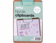 Apli Clipboard APLI Nordik, deska A5, drewniana, z metalowym klipsem, pastelowy zielony