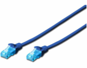 Propojovací kabel RJ45 / RJ45 U / UTP kat.5e 0,25m AWG 26/7 PVC Modrá