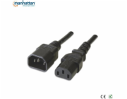 Manhattan napájecí kabel Manhattan C14 až C13 M/F napájecí prodlužovací kabel 0,5m černý