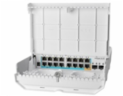 MikroTik Cloud Router Switch CRS318-1Fi-15Fr-2S-OUT, 800MHz CPU, 256MB, 16x10/100 (PoE-in,1x out),2xSFP, vč.L5, venkovní